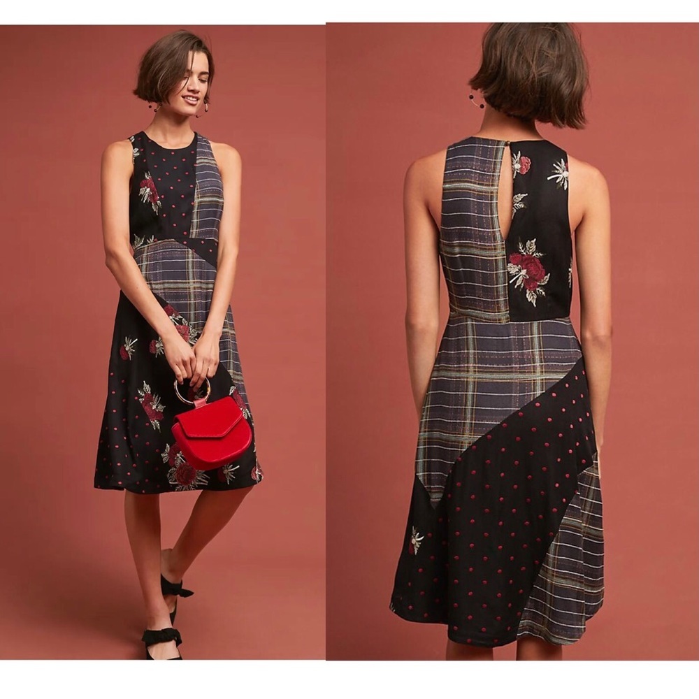Anthropologie Patterned Bliss Alva Dress EUC SIZE 2